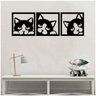 Quadro Decorativo Gato 3mm Vazado - Mdf:Preto - 1