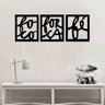 Quadro Decorativo Foco, Força, Fé e Amor 3mm Vazado - Mdf:Preto - 2