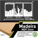 Ver imagem 2 de Quadro Decorativo New York 3mm Vazado - Mdf:Branco