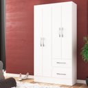 Ver imagem 2 de Guarda-Roupa Solteiro Conde 4 Portas 2 Gavetas Cor Branco