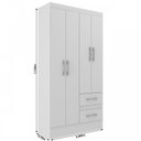 Ver imagem 4 de Guarda-Roupa Solteiro Conde 4 Portas 2 Gavetas Cor Branco