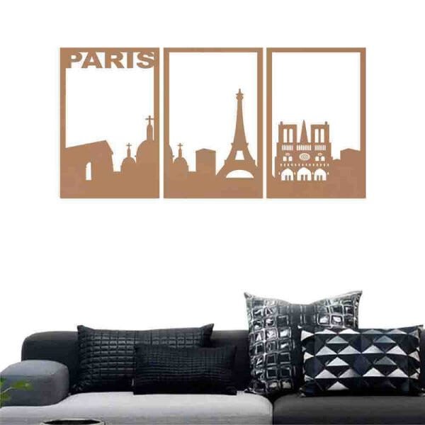 Quadro Decorativo Paris 3mm Vazado - Mdf:Mdf - 2