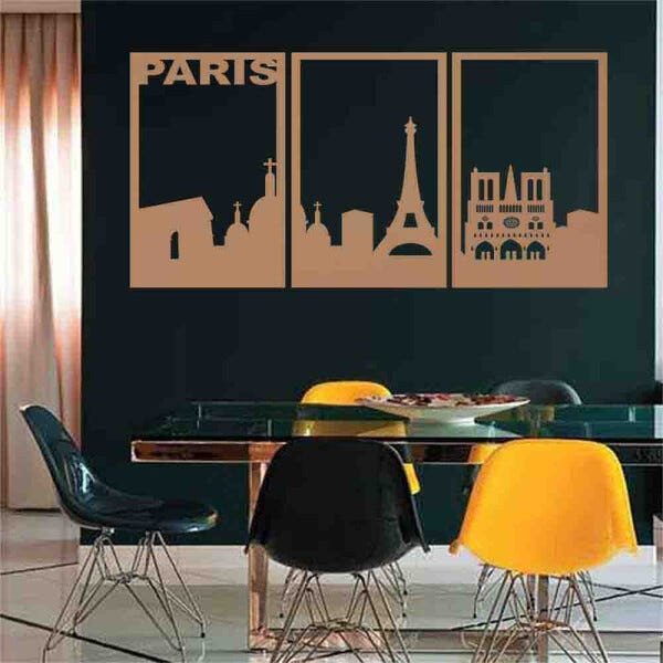 Quadro Decorativo Paris 3mm Vazado - Mdf:Mdf