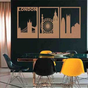 Quadro Decorativo Londres 3mm Vazado - Mdf:Mdf