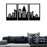 Quadro Decorativo Cidade 3mm Vazado - Mdf:Preto - 1