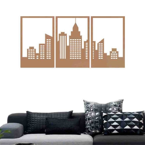 Quadro Decorativo Cidade 3mm Vazado - Mdf:Mdf - 2