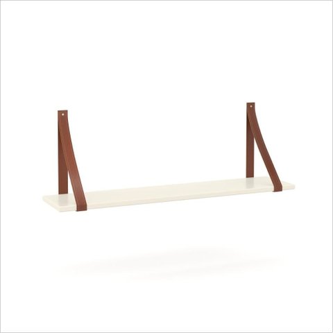 Kit 2 Prateleiras Suporte Gold 100% Mdf 90x20x30 Cm Off White 51542 Matic
