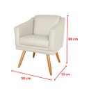 Ver imagem 2 de Poltrona Decorativa Pé Palito Escritório Recepção Sala Valentina Corino Bege Nude