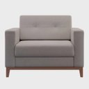 Ver imagem 1 de Poltrona Decorativa Estofada Living em Tecido Linho para Sala - Areia