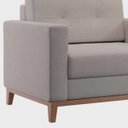 Ver imagem 3 de Poltrona Decorativa Estofada Living em Tecido Linho para Sala - Areia