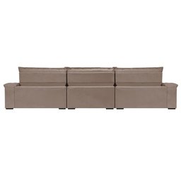Sofá Retrátil e Reclinável 4,15m Molas Ensacadas Cama inBox Big Space com Bordado 3D Velusoft - 6