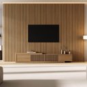 Ver imagem 2 de Rack Extensível com Painel Ripado TV 86 Polegadas Planejado 320x230cm Aruá CabeCasa MadeiraOriginals