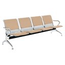 Ver imagem 1 de Cadeira Longarina com Est Cromada 4 Lugares Colors Bege