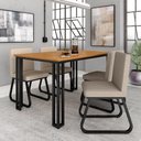 Ver imagem 1 de Mesa com 4 Cadeiras Industrial 1,36 Deli Pt/cin/beg - Móveis Arapongas