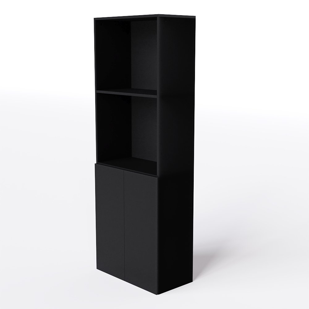 Armário para Escritório Alto com Portas Baixa:preto