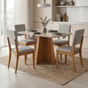 Ver imagem 2 de Conjunto Sala de Jantar Mesa 1,20m Moove 4 Cadeiras Linda Viero