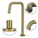 Ver imagem 2 de Torneira Banheiro/lavatório Pratica Clean Dourada Gold Alta