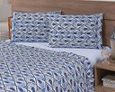 Ver imagem 2 de Jogo Lençol 4 Peças Cama Viúva 2,03mx1,20mx30cm 100% Algodão 180 Fios Ponto Palito Losangos Branco