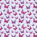 Ver imagem 1 de Papel de Parede Azul Claro com Borboletas Vermelhas e Lilas