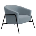 Ver imagem 1 de Poltrona Decorativa Maitê Base Aço Preto Bouclé Azul Claro - Nexta Casa