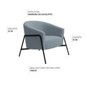 Ver imagem 3 de Poltrona Decorativa Maitê Base Aço Preto Bouclé Azul Claro - Nexta Casa