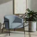 Ver imagem 2 de Poltrona Decorativa Maitê Base Aço Preto Bouclé Azul Claro - Nexta Casa