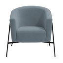 Ver imagem 6 de Poltrona Decorativa Maitê Base Aço Preto Bouclé Azul Claro - Nexta Casa