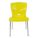 Ver imagem 2 de Kit 10 Cadeiras Bistrô Plástico Pés Alumínio Cor:amarela