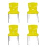 Kit 10 Cadeiras Bistrô Plástico Pés Alumínio Cor:amarela - 1