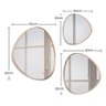 Trio Espelho Orgânico Decorativo com Moldura de Couro Cor Caramelo - 4