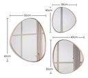 Ver imagem 4 de Trio Espelho Orgânico Decorativo com Moldura de Couro Cor Caramelo