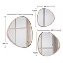 Ver imagem 4 de Trio Espelho Orgânico Decorativo com Moldura de Couro Cor Caramelo