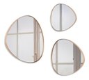 Ver imagem 1 de Trio Espelho Orgânico Decorativo com Moldura de Couro Cor Caramelo