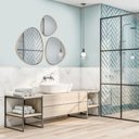 Ver imagem 6 de Trio Espelho Orgânico Decorativo com Moldura de Couro Cor Caramelo