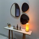 Ver imagem 3 de Trio Espelho Orgânico Decorativo com Moldura de Couro Cor Caramelo