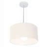 Lustre Pendente Cilíndrico Vivare Md-4031 Cúpula em Tecido 40x21cm - Bivolt - Branco - Bivolt - 1