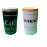 Jogo 2 Latas Porta Mantimento Café Açúcar Redonda Branca e Preta - 1