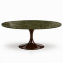 Ver imagem 1 de Mesa de Jantar Saarinen Oval 198x122 cm Tampo Mármore Vitória Régia Base Laca Marrom Cacau