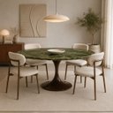 Ver imagem 4 de Mesa de Jantar Saarinen Oval 198x122 cm Tampo Mármore Vitória Régia Base Laca Marrom Cacau