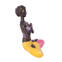 Ver imagem 4 de Bailarina Yoga Yogui Pernas Cruzadas Orando Degradê Azul Roxo Rosa e Amarelo - Peça em Gesso