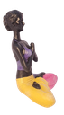 Ver imagem 4 de Bailarina Yoga Yogui Pernas Cruzadas Orando Degradê Azul Roxo Rosa e Amarelo - Peça em Gesso