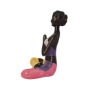 Ver imagem 5 de Bailarina Yoga Yogui Pernas Cruzadas Orando Degradê Azul Roxo Rosa e Amarelo - Peça em Gesso