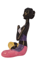 Ver imagem 5 de Bailarina Yoga Yogui Pernas Cruzadas Orando Degradê Azul Roxo Rosa e Amarelo - Peça em Gesso