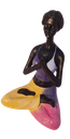 Ver imagem 3 de Bailarina Yoga Yogui Pernas Cruzadas Orando Degradê Azul Roxo Rosa e Amarelo - Peça em Gesso