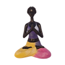 Ver imagem 1 de Bailarina Yoga Yogui Pernas Cruzadas Orando Degradê Azul Roxo Rosa e Amarelo - Peça em Gesso