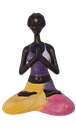 Ver imagem 1 de Bailarina Yoga Yogui Pernas Cruzadas Orando Degradê Azul Roxo Rosa e Amarelo - Peça em Gesso