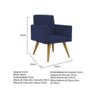 Kit 02 Poltronas Decorativas Nina Cadeira Escritório Recepção Azul Marinho - 3