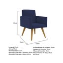 Ver imagem 3 de Kit 02 Poltronas Decorativas Nina Cadeira Escritório Recepção Azul Marinho