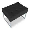 Ver imagem 6 de Puff Lisa Suede Base Metálica Industrial Prata Preto