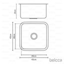 Ver imagem 2 de Cuba Aço Inox 201 para Cozinha Belcca 45x45cm Cai201-01